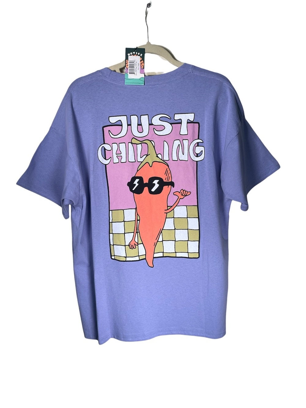 NWT Notice The Reckless Indigo Just Chilling Ovt OS Petite Boyfriend Tshirt